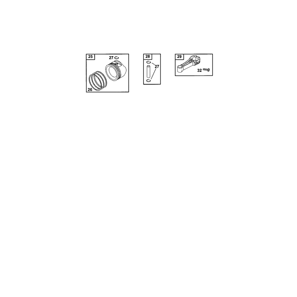 Piston/Ring Set Diagram and Parts List for 12C800TO12C899  Briggs and Stratton Engine